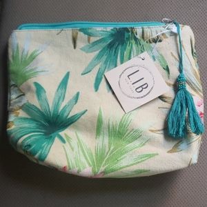 Tropical print pouch/cosmetic bag